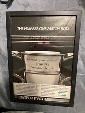 retro Shakespeare boron Mach 2 float fishing rod framed advert for man cave