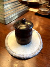 Antique/Vintage/Old/Treen Small Wooden Barrel Shape Cotton Reel Holder Edwardian