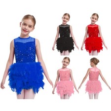 Girls Sleeveless Feather Tulle