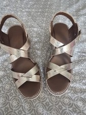 Ladies Next Gold Sandals Size 5