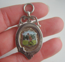 Vintage Sterling Silver Enamel Bowls Fob Medal H/M Birm 1912 Constantine & Floyd