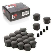 20X Wheel Nut Caps Black 17 Mm