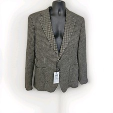 Reiss Pinot-SB Houndstooth Blazer Men’s 40 NWT Italian Fabric $555 Brown