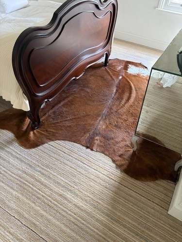 Brown cowhide rug - cowhide, with