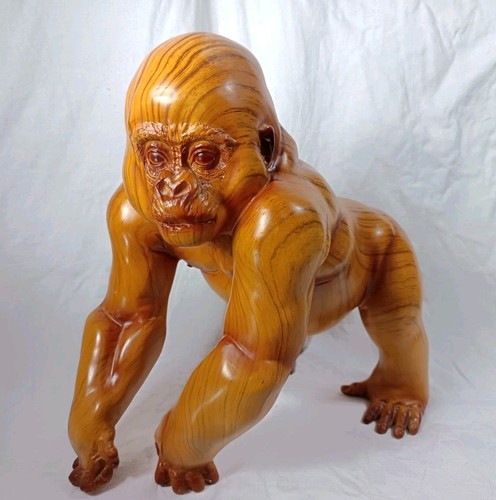 Large gorilla sculpture - sculpture, faux