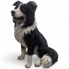 Vivid Arts Border Collie Realistic Garden Ornament Statue Gift Preloved 