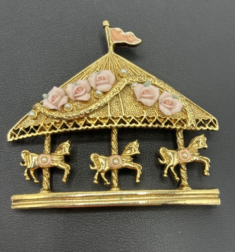 Vtg 1928 carousel horse brooch - 1928,