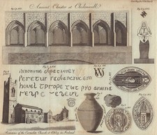 Clerkenwell cloister. Aulcester. St James Carmelite church, Athboy 1785 print