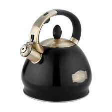 Whistling Kettle Stainless Steel Stove top Induction 3.4 L Black by Buckingham