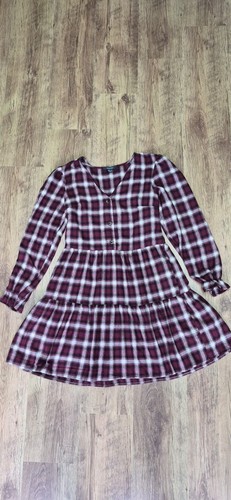 Burgundy beige tartan print - &,