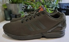 ADIDAS ZX FLUX ORIGINALS. MENS SIZE 12 UK TRAINERS. KHAKI/ORN  *2018*