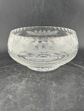Edinburgh Scotland Crystal Cut Glass Bowl with Thistle 5in Small Bowl