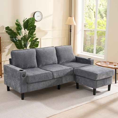 Seater sofa with footstool - 3,