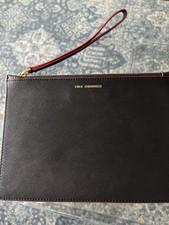 New LuLu Guinness wristlet clutch bag wallet purse zip bkack red