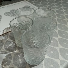 RAVENHEAD Siesta 5x Vtg 1970s Retro Tree  Bark Effect Whisky Tumblers 