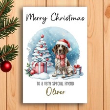 Personalised German Shorthaired Pointer Christmas Card from the dog.