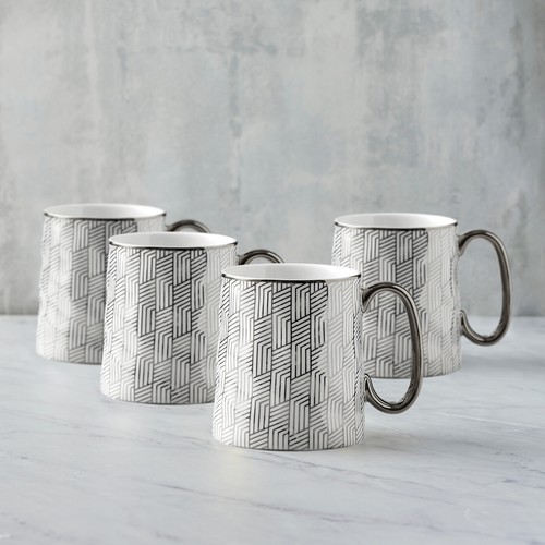 Set electroplated mugs - 4,
