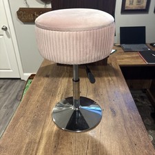 Adjustable Velvet Swivel Stool