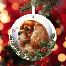 Personalised Cavalier King Charles Spaniel Christmas Decoration - Xmas Ornament