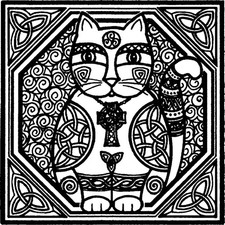 Celtic cat unmounted rubber - 'celtic,