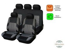 FULL SET GREY FABRIC SEAT COVERS FOR PEUGEOT 206 207 307 308 407 406 MPV 3008