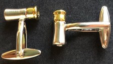 2 Pairs New Cufflinks Shot Gun Shell Cartridges Shiny Silver Tone & Gold Tone