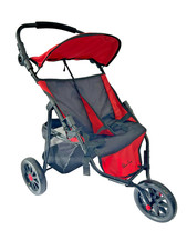 Kids Silver Cross Twin Doll Stroller Red Black Toy Buggy Pram Carriage | L1 G485