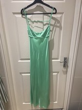 Zara Dress Green Satin Maxi
