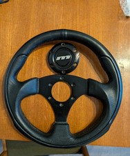 Mountney M Range 300mm Black Leather Steering Wheel Semi-Dished Centre 70mm PCD