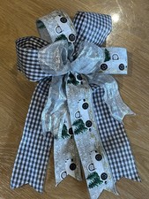 Christmas silver bow - christmas, handmade