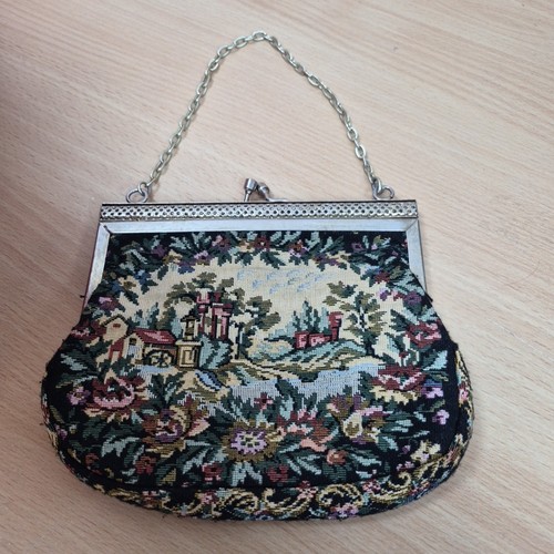Vintage tapestry purse bag - tapestry,