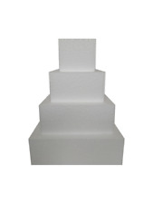 Cake Dummy STACKS Square SETS of FOUR - 4" to 14" - 3" or 4" Depth Sugarcraft