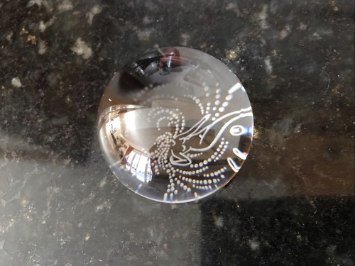 Lalique glass paperweight with - glass,