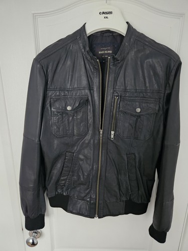 Leather jacket black river - black,