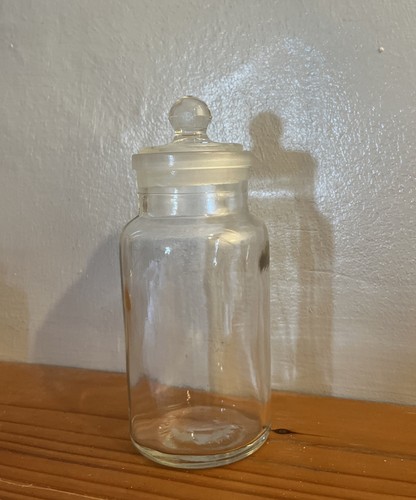 Vintage ground glass 1930s jar - vintage,