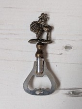 Vtg Brass Double Sided Lady Smelling,Picking Flowers Brass & Metal Bottle Opener