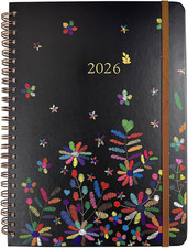 2026 Diary A5 Week to View, Annual Monthly & Weekly Planner with Tabs & Back Poc