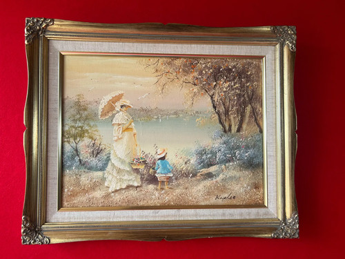 Framed oil painting - framed,