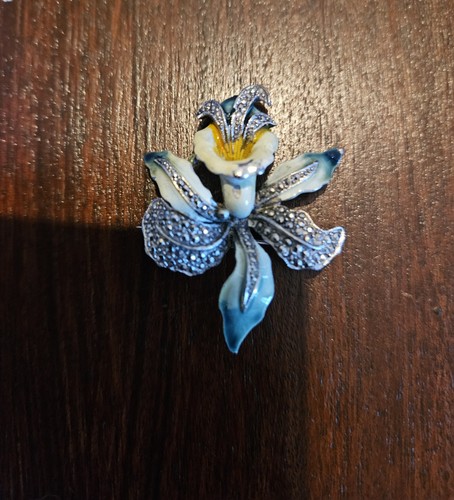 Blue enamel flower vintage - flower,