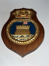 HMS Repulse Vintage Plaque Crest Boat Shield Royal Navy Battle Cruiser Wall Hang