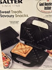Salter Snack Maker 3-in-1 Sandwich Toaster Waffle Maker Panini Press (N)