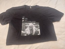 In The Style Women's Size 12-14 Gemma Collins Meme Black Cropped T-Shirt