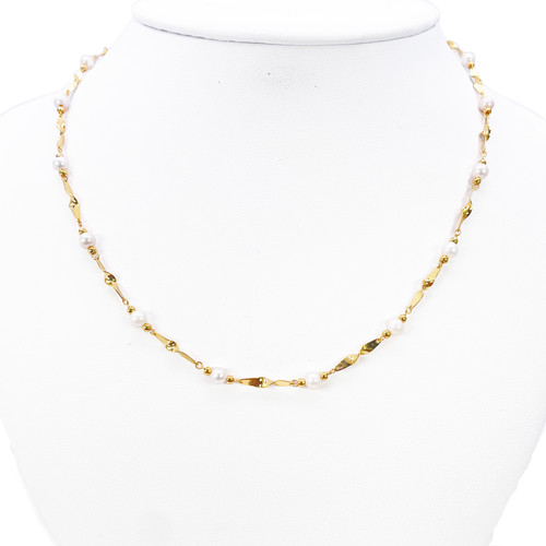 22ct gold pearl necklace - 22ct,