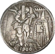 Modified 1900 Morgan Dollar - Hobo Nickel Artistry restrike