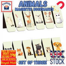 Animals Magnetic Bookmarks – Set of Three – Cute Cartoon Animal Designs 