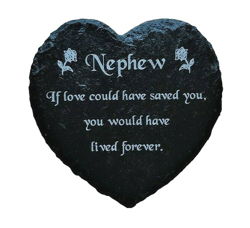 Engraved slate heart - slate, memorial