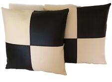 2 Black & Cream Check Faux