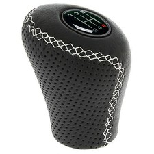 Sumex Race Sport Lift Up Reverse Leather Gear Stick Knob - Classic White Stitch