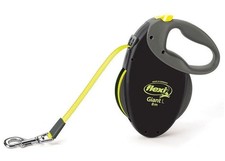 Flexi Giant L Tape Dog Lead 8m Black/Neon Yellow Large Dog Retractable Leash NEW