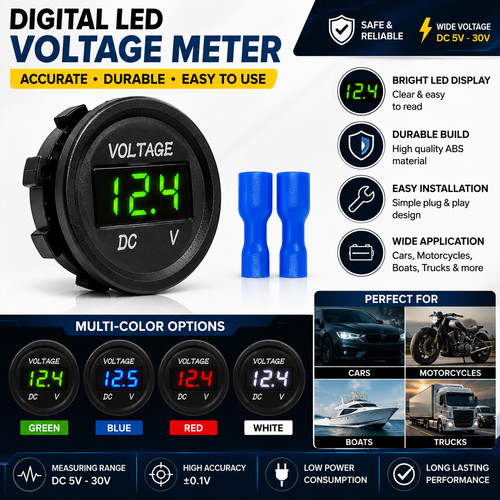 Led digital voltmeter panel - led,